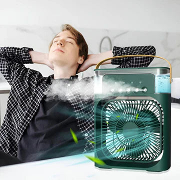 Portable Mini Air Cooler Fan with Water Mist & Ice Cooling | USB Rechargeable Personal AC