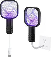 Rechargeable Electric Mosquito Killer Racket with UV Light | USB Fast Charging Bug Zapper